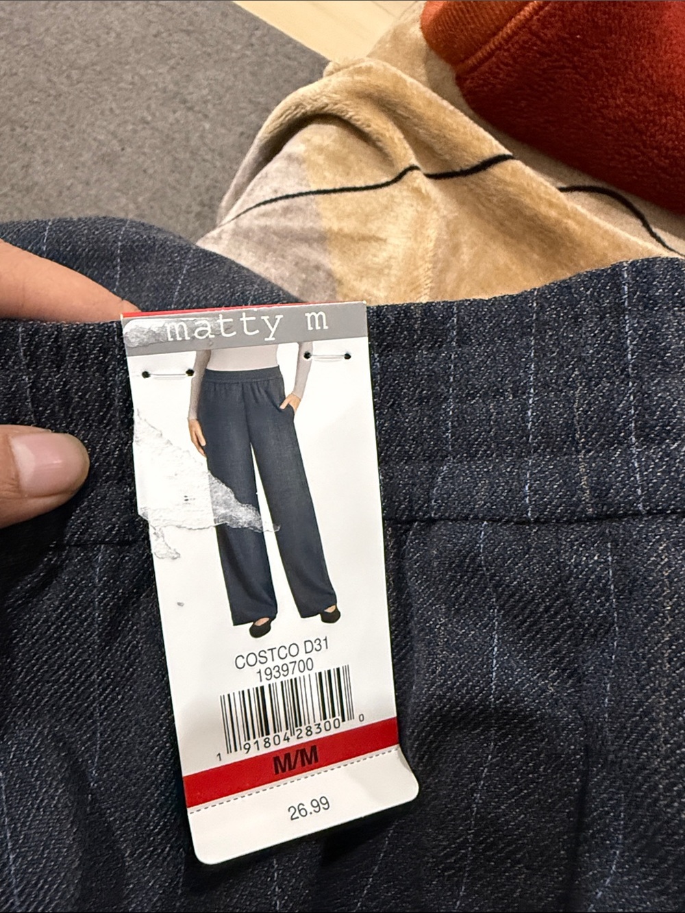 Matty M Men's Pinstripe Dark Gray Relaxed Jeans